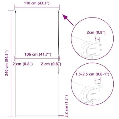 Doucherolgordijn 110x240 cm stofbreedte 106 cm
