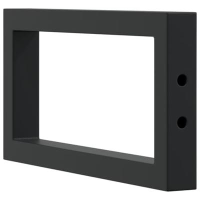 Wandbeugels voor wasbak 2 st rechthoekig staal zwart Wandbeugels voor wasbak 2 st rechthoekig staal zwart