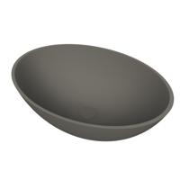 Arcqua Prince waskom - opbouw - ovaal - 49x34cm - mat quartz grijs WAS655242 - thumbnail