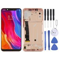 LCD-scherm en Digitizer volledige montage met Frame & Zijtoetsen voor Xiaomi Mi 8 (Rose goud) - thumbnail