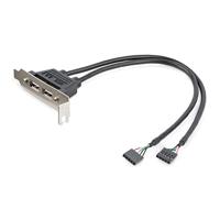 StarTech.com 2-poorts USB 2.0 Low Profile Slotplaat - vrouwelijk - thumbnail