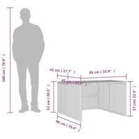 Garage voor robotmaaier 86x90x52/57 cm poly rattan grijs - thumbnail