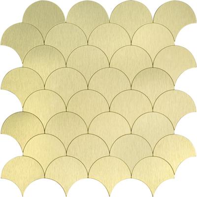 Zelfklevende Mozaïek Tegel - Afimera Schelpjes XL - Goud - 266x266x4mm