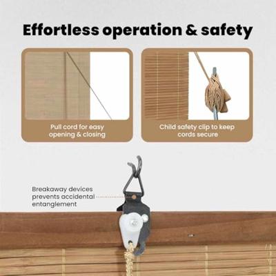 Rolgordijn met gordijnen Bruin 80 x 160 cm Bamboe