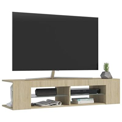 Tv-meubel met LED-verlichting 135x39x30 cm sonoma eikenkleurig Tv-meubel met LED-verlichting 135x39x30 cm sonoma eikenkleurig