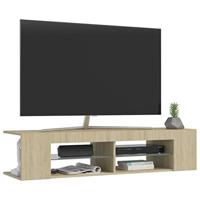 Tv-meubel met LED-verlichting 135x39x30 cm sonoma eikenkleurig - thumbnail