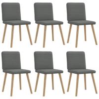 Eetkamerstoelen 6 st stof donkergrijs - thumbnail