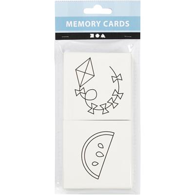 Creativ Company Memory kaarten, afm 7x7 cm, 400 gr, wit, 1 set