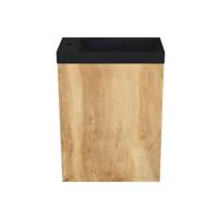 Arcqua Marble Fonteinset - 40x22x54.5cm - fontein mat zwart - zonder overloop - oak natural FNK485455 - thumbnail