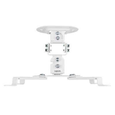 LogiLink BP0057 Beamer-plafondbeugel Plafondhouder, In hoogte verstelbaar, Kantelbaar, Zwenkbaar Afstand vloer-plafond (max.): 150 mm Wit