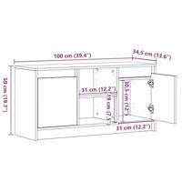 TV-kast Bruin 100 x 34 x 50 cm Bewerkt hout - thumbnail
