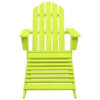 VidaXL Tuinstoel adirondack met voetenbank massief vurenhout groen - thumbnail