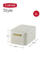 Curver Style Opbergmand met Deksel 6L Wit - thumbnail