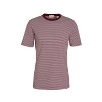 Scotch & Soda gestreept T-shirt aubergine/wit - thumbnail