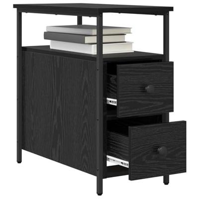 Nachtkastje Zwart eiken 30 x 60 x 60 cm Ijzer en spaanderplaat