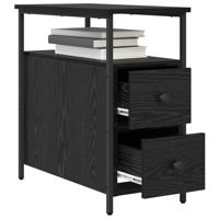 Nachtkastje Zwart eiken 30 x 60 x 60 cm Ijzer en spaanderplaat - thumbnail