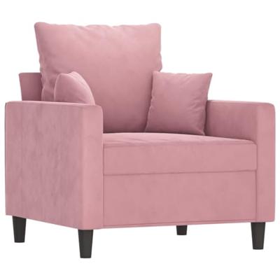 4-delige Loungeset met kussens fluweel roze - thumbnail