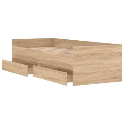 Bedframe met lades sonoma eikenkleurig 90x200 cm - thumbnail