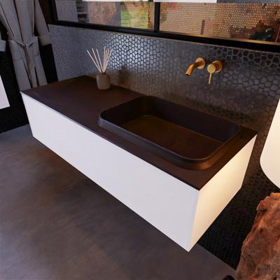 Badkamermeubelset Mondiaz Erin 120 cm met 1 Lade met RIDGE Wastafel Rechts Urban Zonder Kraangaten Greeploos Mat Carrara Badkamermeubelset Mondiaz Erin 120 cm met 1 Lade met RIDGE Wastafel Rechts Urban Zonder Kraangaten Greeploos Mat Carrara