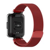 Milanese bandje met case - Rood - Xiaomi Redmi Watch 2 (Lite) - thumbnail