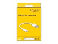 Delock 83001 USB data- en voedingskabel voor iPhone, iPad, iPod wit 15cm - thumbnail