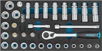 HAZET Dopsleutelset 163-483/33 - 3/8 inch (10 mm) vierkant hol - Buiten-zeskant-tractieprofiel, Binnen-zeskant-profiel - 33-delig - 5 - 22 - thumbnail
