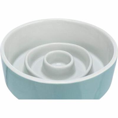 Trixie voerbak slowfeeding keramiek grijs / blauw