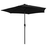 Parasol met LED-verlichting en aluminium paal 270 cm zwart - thumbnail
