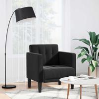 Fauteuil met armleuningen zwart 53 cm fluweel - thumbnail