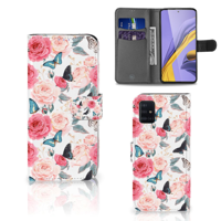 Samsung Galaxy A51 Hoesje Butterfly Roses - thumbnail