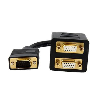 StarTech.com 30cm VGA naar 2x VGA splitterkabel - St/Bu - VGA HD15 Y-verdeler stekker/bus - verguld