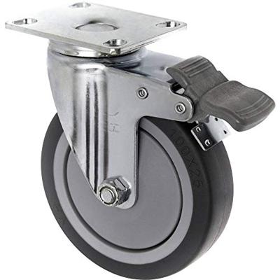TOOLCRAFT TO-5137920 Zwenkwiel met parkeerrem en schroefplaat 100 mm TPR Draagvermogen (max.): 65 kg TOOLCRAFT TO-5137920 Zwenkwiel met parkeerrem en schroefplaat 100 mm TPR Draagvermogen (max.): 65 kg