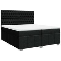 Boxspring met matras stof zwart 200x200 cm - thumbnail