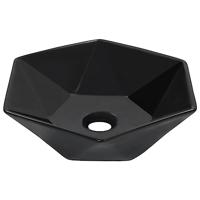 VidaXL Wastafel 41x36,5x12 cm keramiek zwart - thumbnail