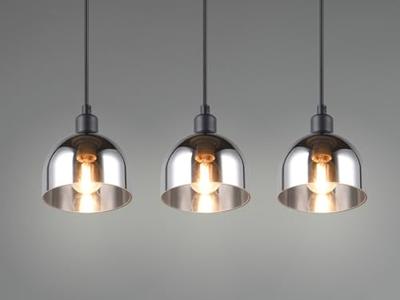 Trio Zwarte hanglampMolly 3-lichts wit glas - R31863032