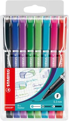 Fineliner stabilo sensor 189/8 f ass 8st | 5 stuks