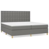 Boxspring met matras stof donkergrijs 200x200 cm - thumbnail