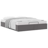 Bedframe zonder matras 140x190 cm kunstleer grijs - thumbnail