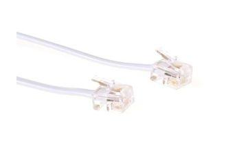 ACT TD5402 Platte Telefoonkabel | RJ11 Connectoren | Wit | 2 meter
