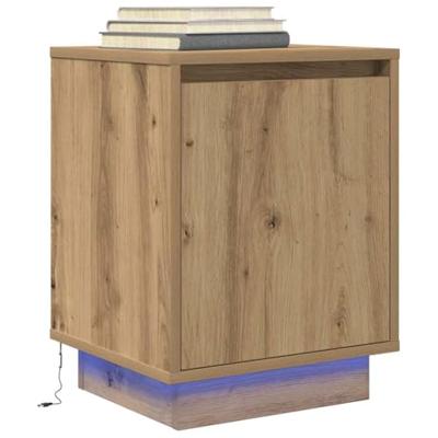 Nachtkastjes met led-verlichting 2 st ambachtelijk eikenkleurig