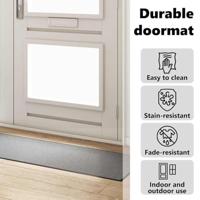 VidaXL Deurmat grijs en zwart 60 x 180 cm polypropyleen en vinyl - thumbnail