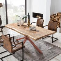 Artistiq Boomstam Eettafel 'Rochelle' Mangohout, 160 x 90cm, kleur Bruin - thumbnail