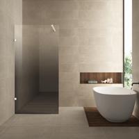 Inloopdouche Links Wiesbaden Less 90x200 cm 8 mm Nano Spiegelrook- naar Helder Glas Mat Wit - thumbnail