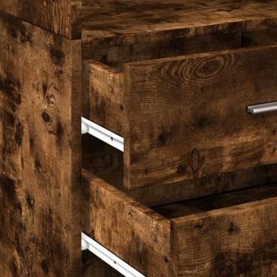 Hoge kast 45x42,5x185 cm bewerkt hout gerookt eikenkleurig