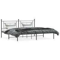 Bedframe met hoofdbord metaal zwart 200x200 cm - thumbnail
