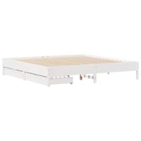 Bedframe zonder matras massief grenenhout wit 180x200 cm - thumbnail