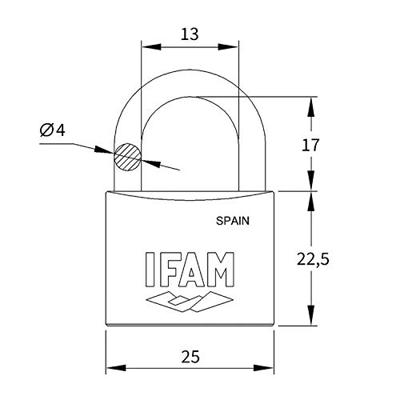 Sleutelslot IFAM K25 Blik Normaal (2,5 cm)