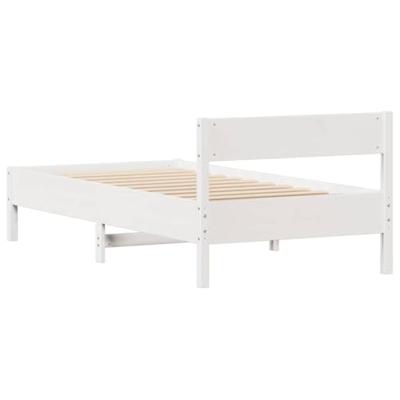 Bedframe zonder matras massief grenenhout wit 140x200 cm
