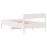 Bedframe zonder matras massief grenenhout wit 140x200 cm - thumbnail