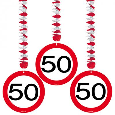 Hangdecoratie verkeersbord '50'